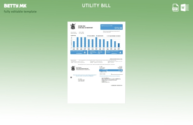 Модерен стил на САД Охајо Сити Детроит шаблон сметки за вода за комунални услуги